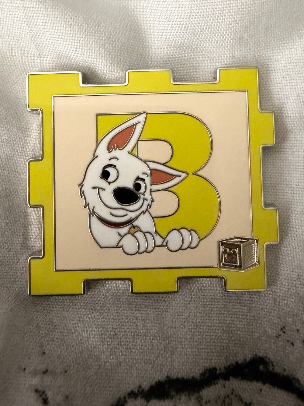 Disney | NWOT Bolt Alphabet Block Pin
